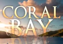 a poster with the words coral bay on it