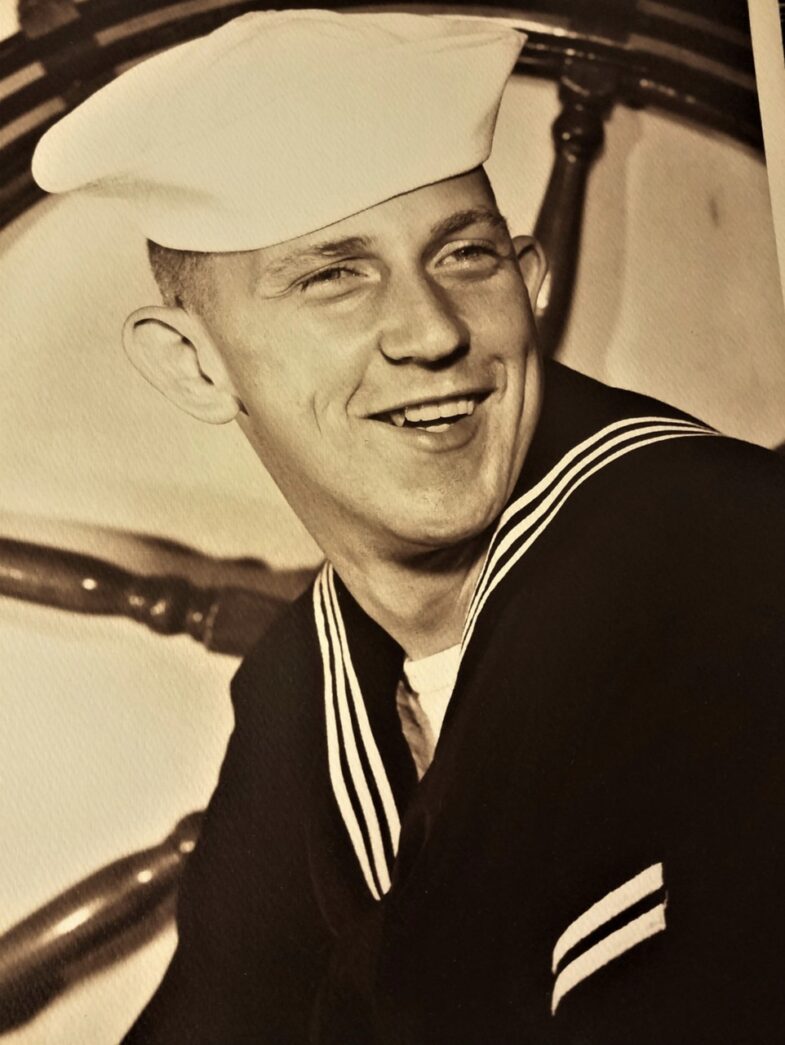 a black and white photo of a sailor