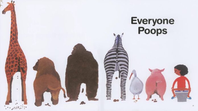a children's book with a picture of a giraffe, zebra,