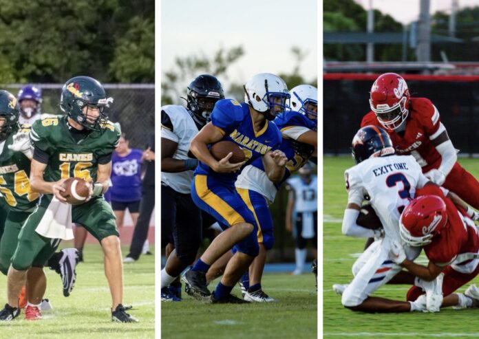 a series of photos of a football game