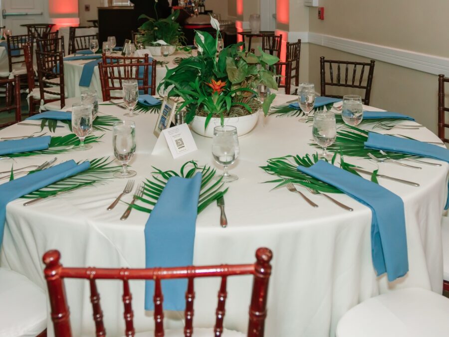 a table set up for a formal dinner