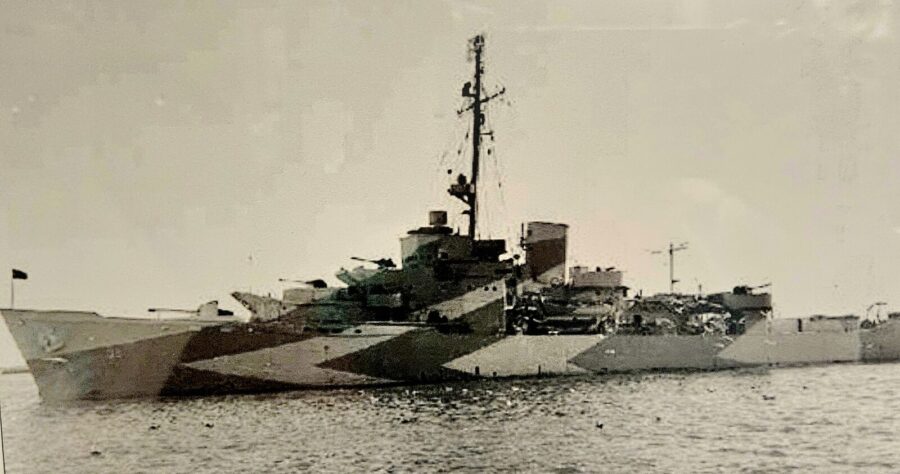 an old photo of a battleship in the water