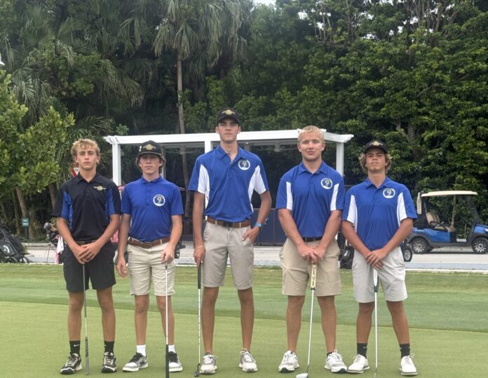 Marathon golf a group of young men standing next to each other on a green