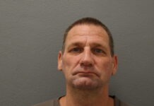 a man in a gray shirt is looking at the camera
