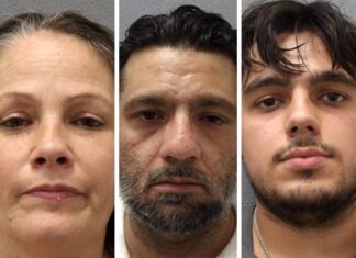 four mug shots of a man and a woman