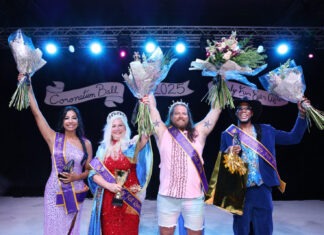 FANTASY FIRST ROYALS RAISE OVER $350K FOR SPCA a group of people standing on top of a stage