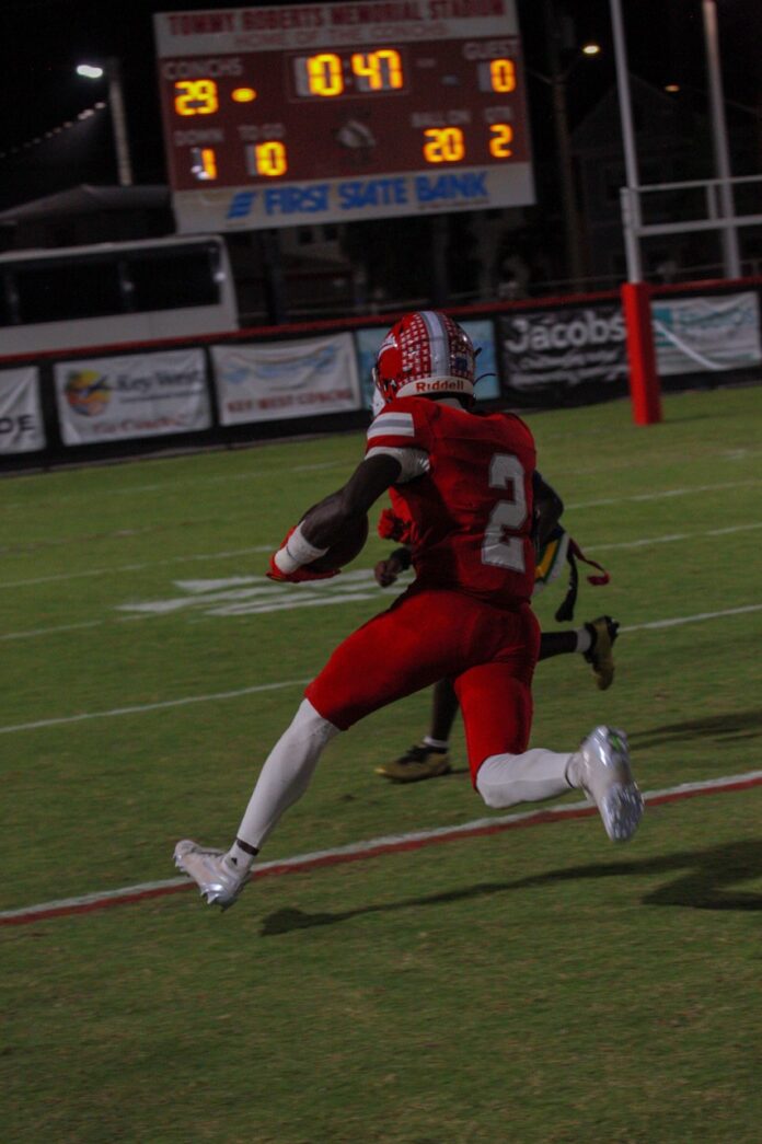 a football player running with the ball on the field