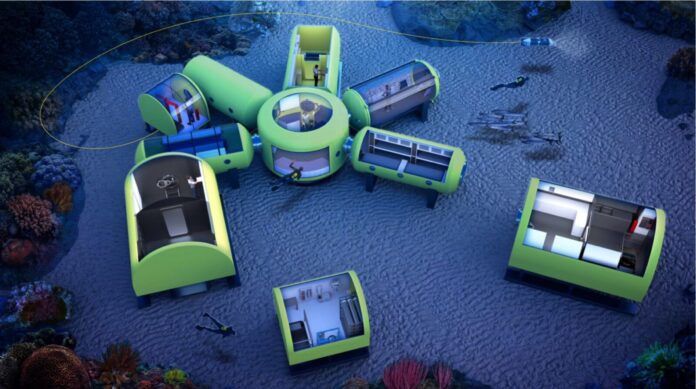 Aquarius 2.0 a computer generated image of a futuristic space station