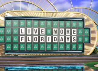 a wheel of fortune game with the words live more florida on it
