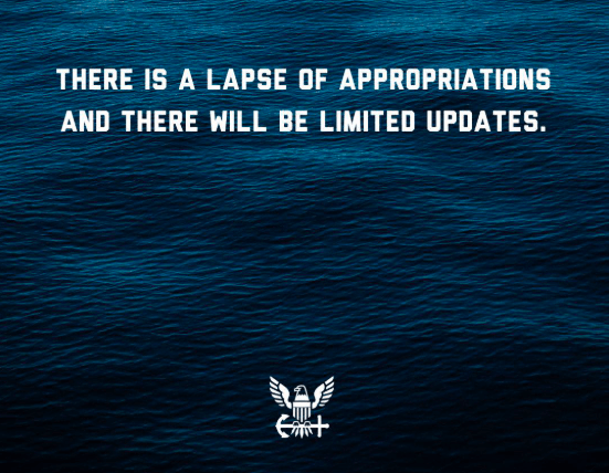 NASKW shutdown notice the ocean with a quote on it that says, there is a large of app