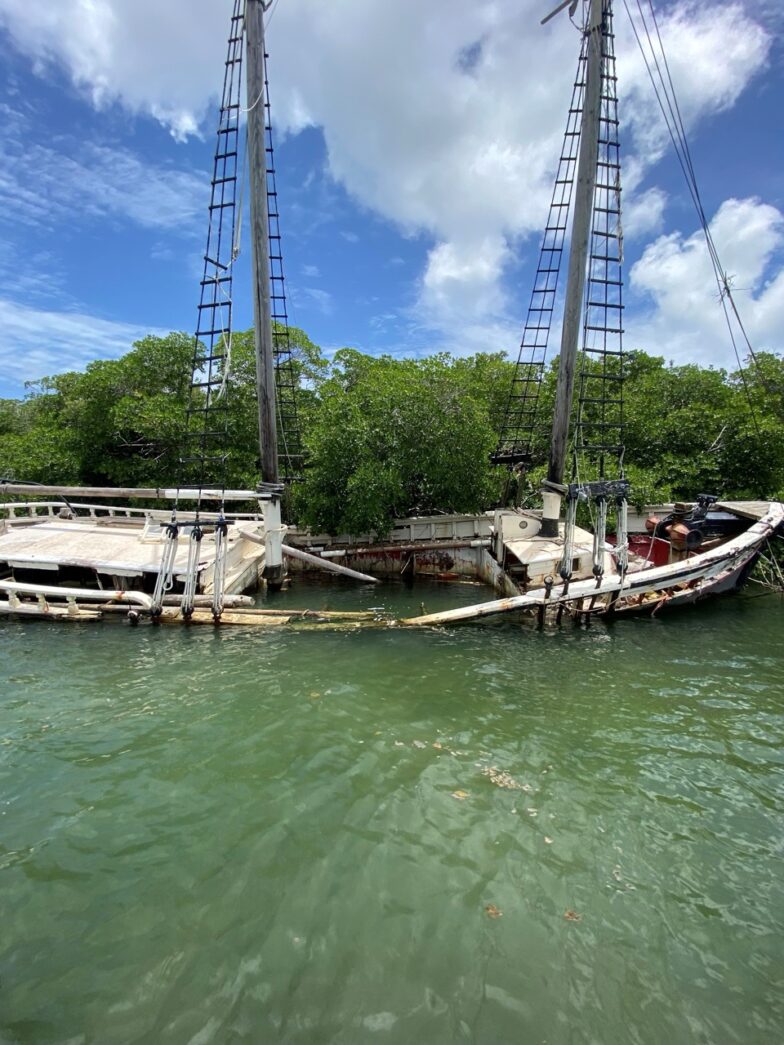 a boat that is sitting in the water