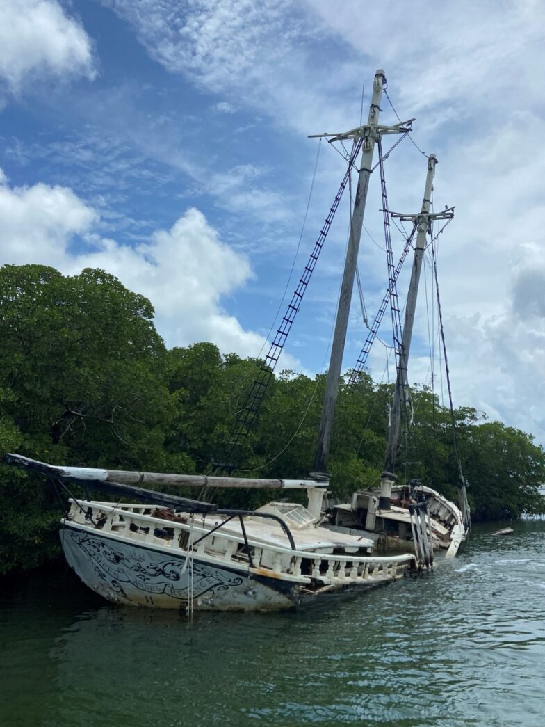 a boat that is sitting in the water