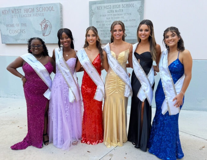 kwhs homecoming court girls a group of women standing next to each other