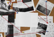 MILES TO GO: MY CRIMINAL OBSESSION a bulletin board covered in lots of papers