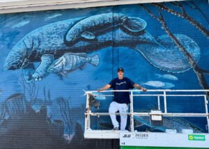 MURAL GETS A MANATEE: WYLAND ADDS TO ICONIC WHALING WALL AT SURFSTYLE