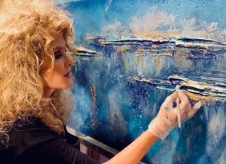 EXPERIENCE WILDLIFE & WHIMSY AT WILSON SIGNATURE COLLECTION a woman is painting a picture on a canvas