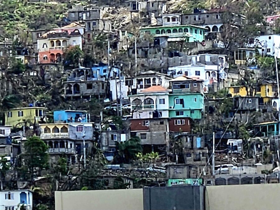 a hillside with a bunch of houses on top of it
