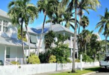 TIME’S UP FOR TRANSIENT RENTALS IN KEY WEST’S TRUMAN ANNEX a truck parked on the side of a road next to palm trees