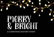 a christmas story with lights on a black background