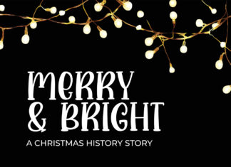 a christmas story with lights on a black background