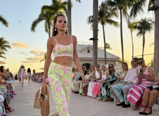 LILLY PULITZER FASHION SHOW GIVES NEW MEANING TO ‘KEY WEST PINKS’ a model walks down the runway at a fashion show