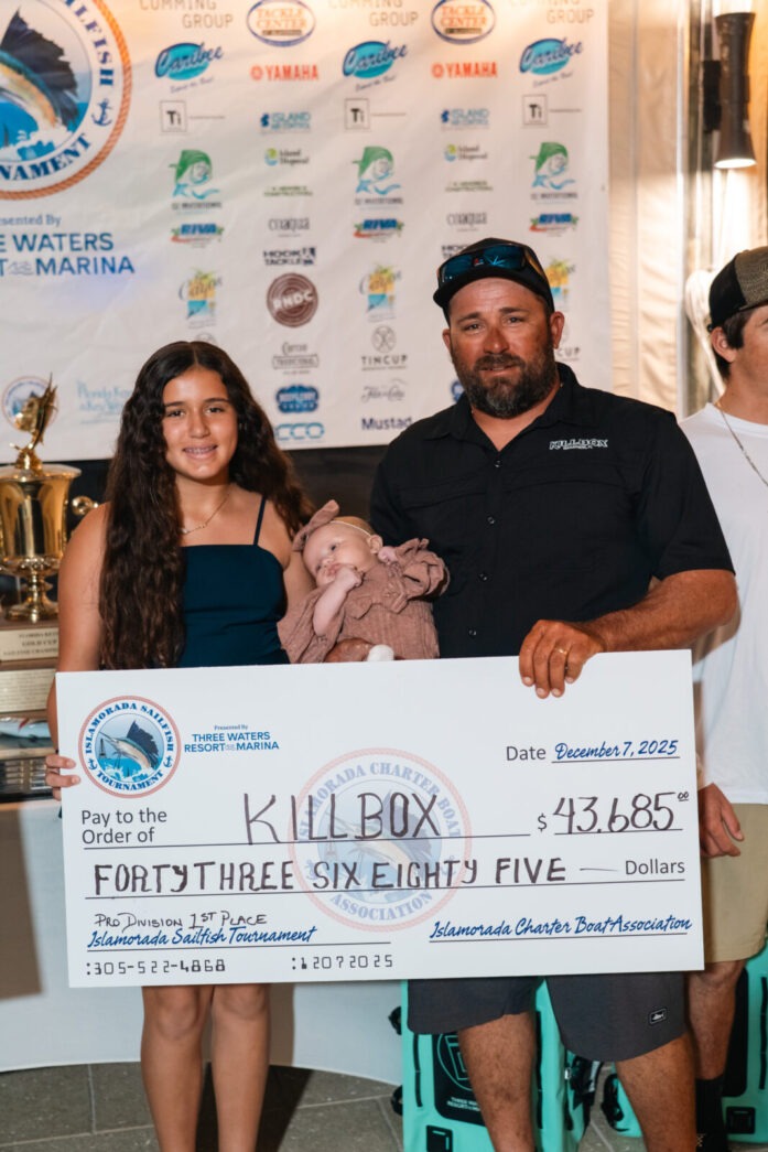a group of people standing next to each other holding a large check