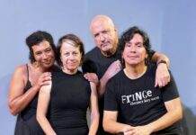 FRINGE THEATER PRESENTS WORLD PREMIERE OF LOCAL PLAY a group of people standing next to each other