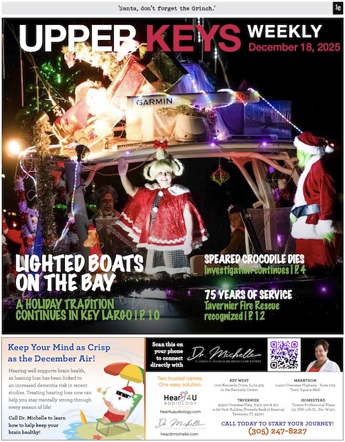 the front page of upper key's weekly magazine