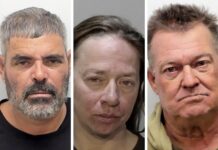 THREE ARRESTED FOLLOWING REPORTED SEX AT A MARATHON GROCERY STORE PARKING LOT a group of people with different facial expressions