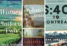 READING BETWEEN THE TRACKS: THREE TRAIN TALES OF HISTORY, MYSTERY AND REBELLION a collage of books about women on a train