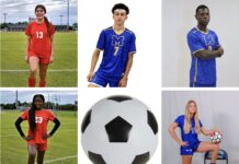KEYS SOCCER SQUADS NOTCH FIRST WINS OF THE SEASON a collage of soccer players in their uniforms