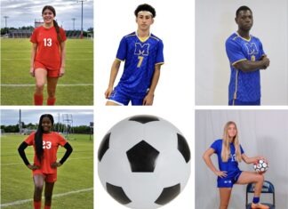 KEYS SOCCER SQUADS NOTCH FIRST WINS OF THE SEASON a collage of soccer players in their uniforms
