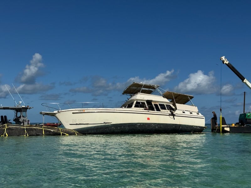 a boat in the water near a dock