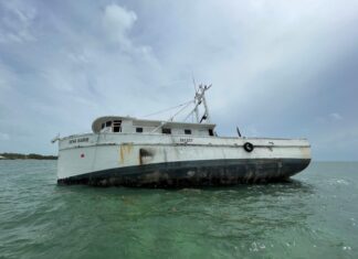 a boat that is sitting in the water