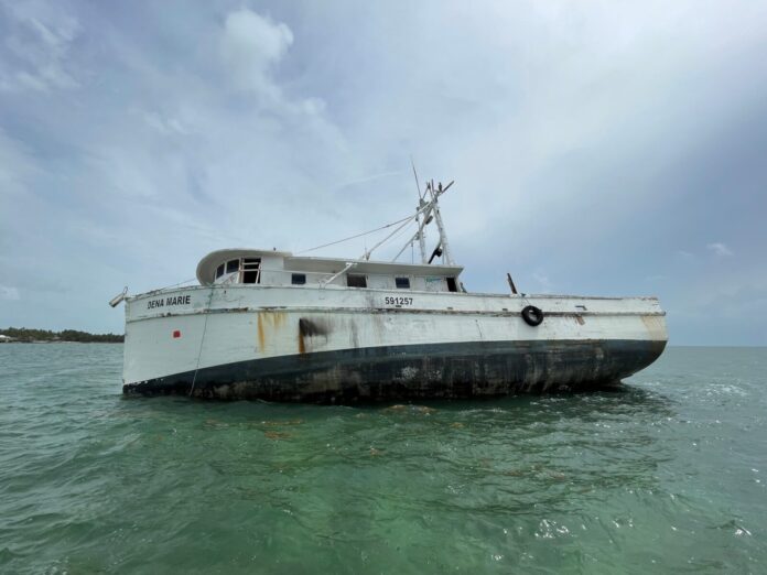 a boat that is sitting in the water