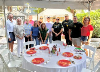 REEF’S REPORT: ANNUAL FRIENDSGIVING DAY LUNCH SUPPORTS CHILDREN’S SHELTER a group of people standing around a table