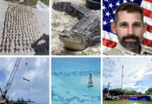 a collage of photos with a man and a boat
