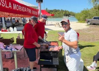 IN PICTURES: ISLAMORADA FIRE RESCUERS GIVE BACK WITH A BARBECUE ON THE BEACH