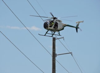 FKEC UTILIZES HELICOPTER FOR TRANSMISSION LINE INSPECTION IN MIDDLE, UPPER KEYS