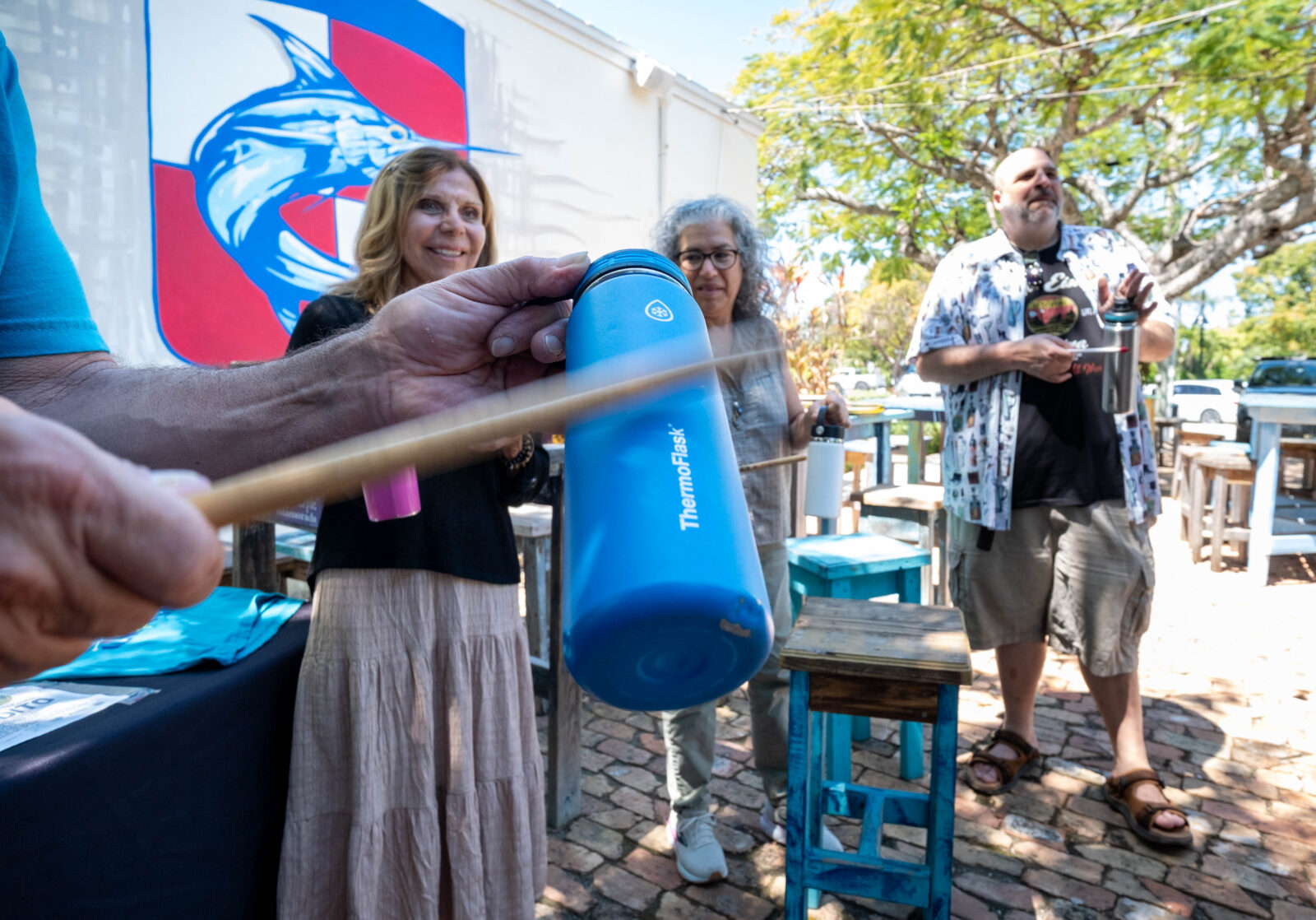 IN PICTURES: MUSICIANS HOLD INTERACTIVE DRUMMING WORKSHOP AT FLORIDA KEYS BREWING CO.