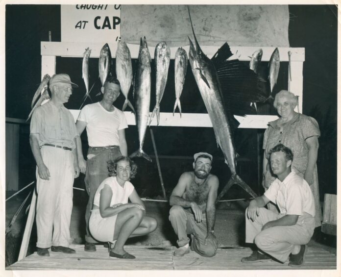Jeane and Irving Eyster with Capt Don Gurgiolo in 1953. Irvings parents and brother standing