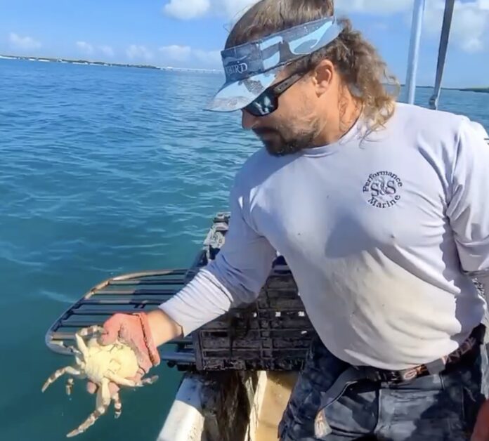 Jesse Hayes with Stone Crab